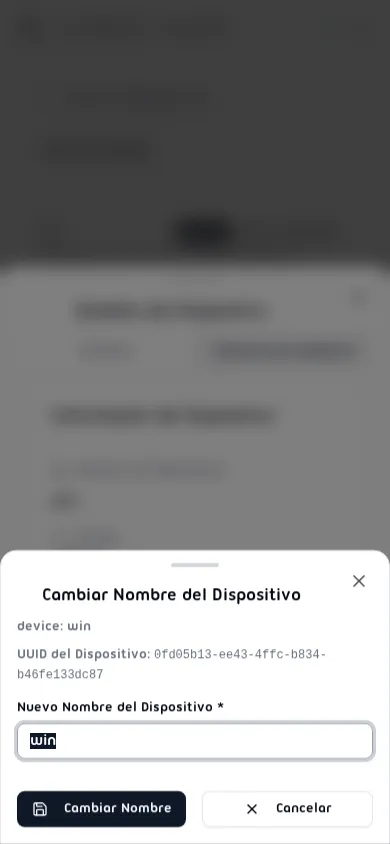 Diálogo Cambiar Nombre del Dispositivo