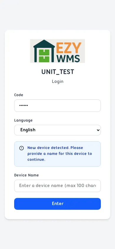 New device detected — device name prompt