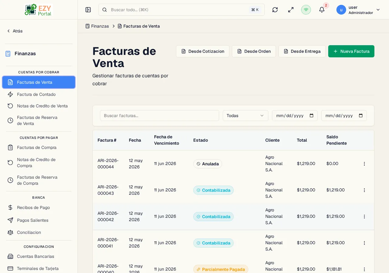Lista de Pagos a Proveedores mostrando números de documento, fechas, estados, proveedores y montos