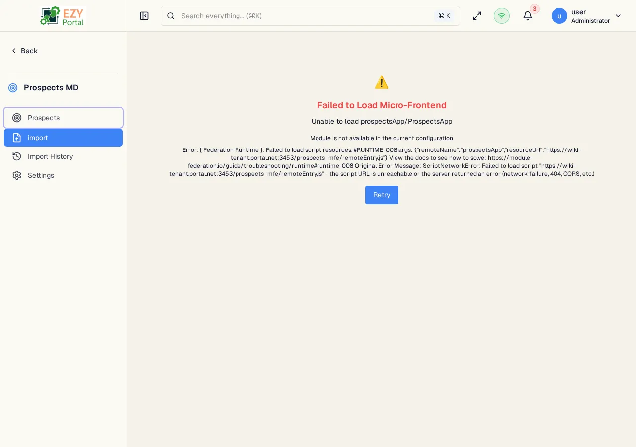 Prospect Detail page