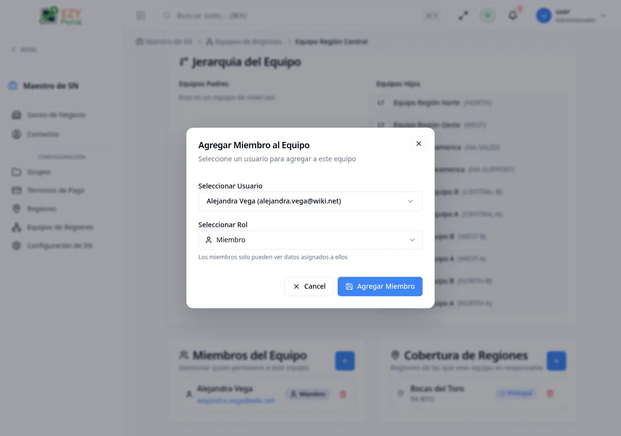 Miembro seleccionado